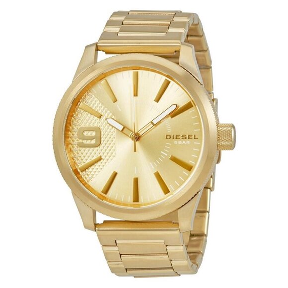 NWT Authentic Diesel Rasp Gold Dial Men's Watch - Picture 2 of 4